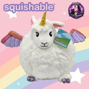 Squishable Mini Llamacorn Plush Toy White Purple Wings NWT 7in Whimsical Kawaii